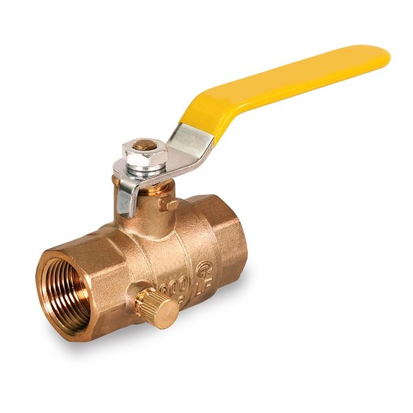 Everflow FIP Full Port Ball Valve with Drain, Brass 3/4" 405T034-NL